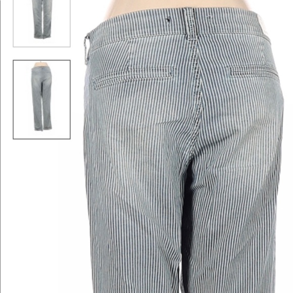 Design Lab company vintage blue and white cotton striped pants, women’s size 26 - Picture 7 of 16